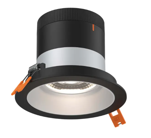 Dals Lighting RC04-CC-20-RGAZ-TBK Versa 4" LED Sloped Recessed Downlight, Selectable Wattage 16W, 20W, 24W, Multi-Color Temperature, 2,200 Lumens, Voltage 120-347V, Alzak Reflector, Black Trim