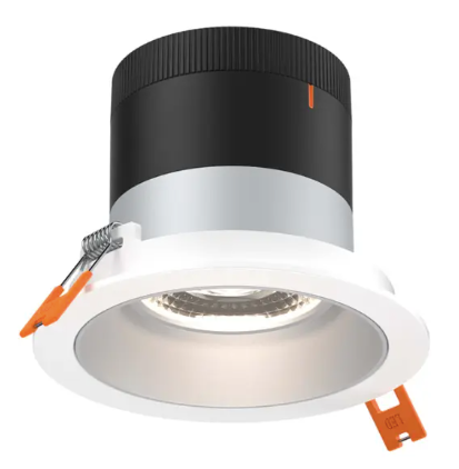 Dals Lighting RC04-CC-20-RGAZ-TWH Versa 4" LED Sloped Recessed Downlight, Selectable Wattage 16W, 20W, 24W, Multi-Color Temperature, 2,200 Lumens, 20° Beam Angle, Voltage 120-347V, Alzak Reflector / White Trim
