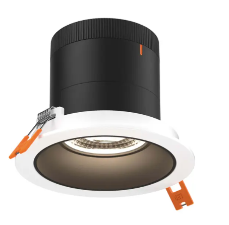 Dals Lighting RC04-CC-20-RGBK-TWH Versa 4" LED Recessed Downlight, Selectable Wattage 16W, 20W, 24W, Multi-Color Temperature, 2,200 Lumens, 20° Beam Angle, Voltage 120-347V, Black Reflector / White Trim