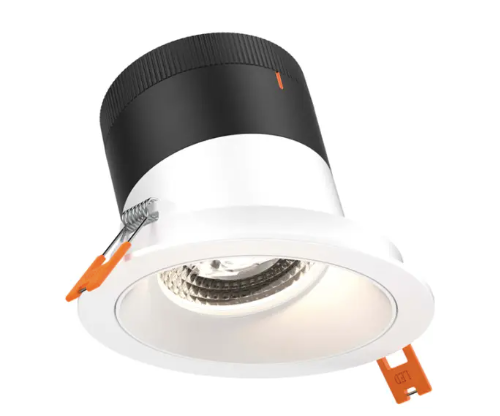 Dals Lighting RC04-CC-20-SLWH-TWH 4" LED Sloped Recessed Downlight, Selectable Wattage 16W, 20W, 24W, Multi-Color Temperature, 2,200 Lumens, 20° Beam Angle, Voltage 120-347V, White Reflector / White Trim