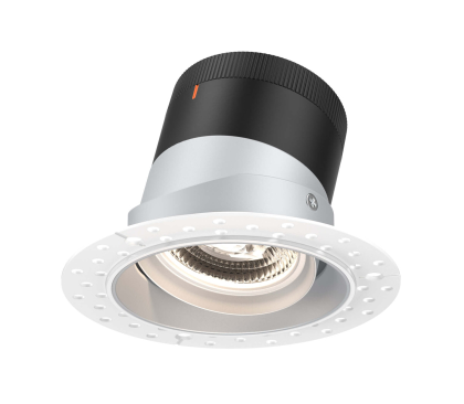 Dals Lighting RC04-CC-35-GMBAZ-TL 4 Inch Modular Downlight, 5CCT, 35 degree Beam Angle, Black Gimbal Reflector, Alzak Finish, Trimless