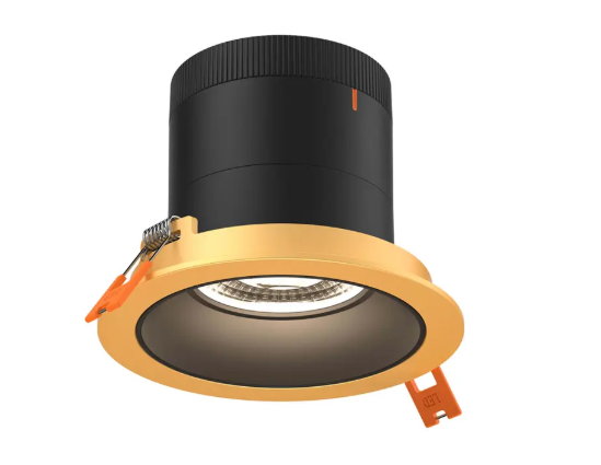 Dals Lighting RC04-CC-35-RGBK-TGD Versa 4" LED 0Recessed Modular Downlight, Selectable Wattage, Multi-Color Temperature, Lumens 2200 lm, 35° Beam Angle, Voltage 120-347V, Black Reflector / Gold Trim
