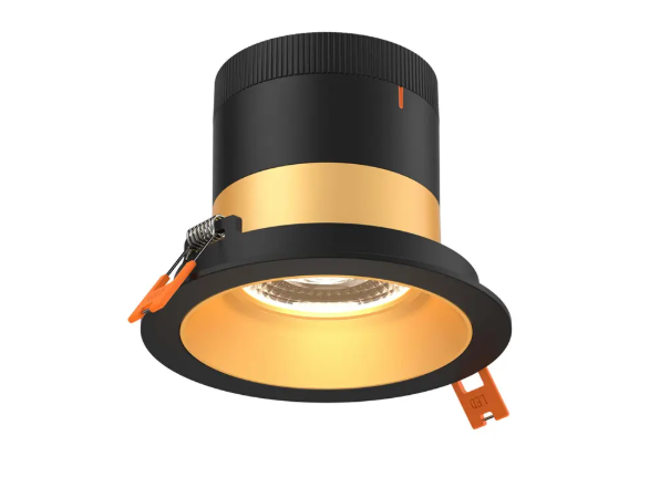 Dals Lighting RC04-CC-35-RGGD-TBK Versa 4" LED Modular Recessed Downlight, Selectable Wattage, Multi-Color Temperature, Lumens 2200 lm, 35° Beam Angle, Voltage 120-347V, Gold Reflector / Black Trim
