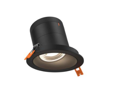 Dals Lighting RC04-CC-35-SLBK-TBK Versa 4" LED Sloped Recessed Downlight, Selectable Wattage, Multi-Color Temperature, Lumens 2200 lm, 35° Beam Angle, Voltage 120-347V, Black Reflector / Black Trim
