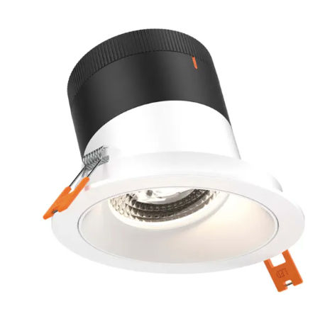 Dals Lighting RC04-CC-35-SLWH-TWH 4" LED Sloped Recessed Downlight, Selectable Wattage 16W, 20W, 24W, Multi-Color Temperature, 2,200 Lumens, 35° Beam Angle, Voltage 120-347V, White Reflector / White Trim