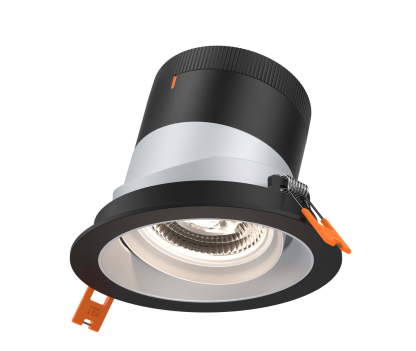 Dals Lighting RC04-CC-60-GMBAZ-TBK 4 Inch Modular Downlight, 5CCT, 60 degree Beam Angle, Black Gimbal Reflector, Alzak Finish, Black Trim