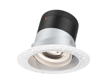 Dals Lighting RC04-CC-60-GMBAZ-TL 4 Inch Modular Downlight, 5CCT, 60 degree Beam Angle, Black Gimbal Reflector, Alzak Finish, Trimless