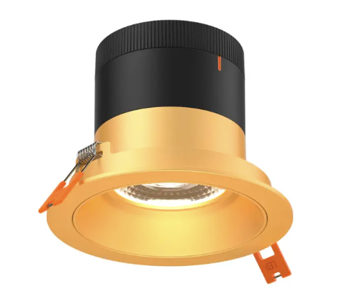 Dals Lighting RC04-CC-60-RGGD-TGD 4" LED Sloped Recessed Downlight, Selectable Wattage 16W, 20W, 24W, Multi-Color Temperature, 2,200 Lumens, 60° Beam Angle, Voltage 120-347V, Gold Reflector / Gold Trim