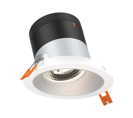 Dals Lighting RC04-CC-60-SLAZ-TWH 4" LED Sloped Recessed Downlight, Selectable Wattage 16W, 20W, 24W, Multi-Color Temperature, 2,200 Lumens, 60° Beam Angle, Voltage 120-347V, Alzak Reflector / White Trim