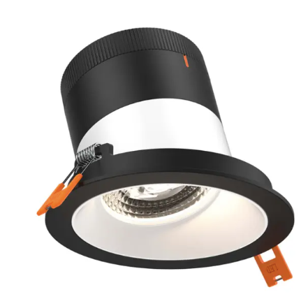 Dals Lighting RC04-CC-60-SLWH-TBK 4" LED Sloped Recessed Downlight, Selectable Wattage 16W, 20W, 24W, Multi-Color Temperature, 2,200 Lumens, 60° Beam Angle, Voltage 120-347V, White Reflector / Black Trim