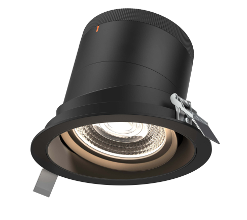 Dals Lighting RC06-CC-20-GMBBK-TBK 6 Inch Modular Downlight, 5CCT, 20 degree Beam Angle, Gimbal Reflector, Black Finish, Black Trim