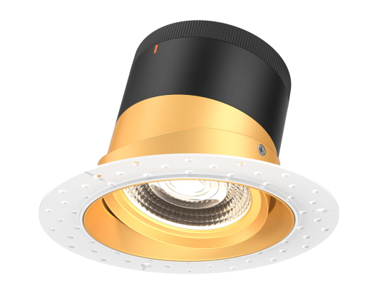 Dals Lighting RC06-CC-20-GMBGD-TL 6 Inch Modular Downlight, 5CCT, 20 degree Beam Angle, Gimbal Reflector, Gold Finish, Trimless