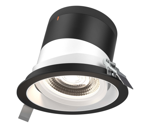 Dals Lighting RC06-CC-20-GMBWH-TBK 6 Inch Modular Downlight, 5CCT, 20 degree Beam Angle, Gimbal Reflector, White Finish, Black Trim
