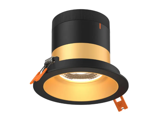 Dals Lighting RC06-CC-20-RGGD-TBK Versa 6" LED Recessed Downlight, Selectable Wattage, Multi-Color Temperature, Lumens 3000 lm, 20° Beam Angle, Voltage 120-347V, Gold Reflector / Black Trim
