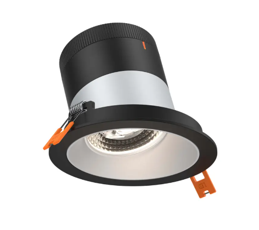 Dals Lighting RC06-CC-20-SLAZ-TBK Versa 6" LED Sloped Recessed Downlight, Selectable Wattage, Multi-Color Temperature, Lumens 3,000 lm, 20° Beam Angle, Voltage 120-347V, Alzak Reflector / Black Trim