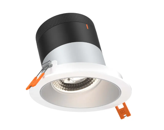 Dals Lighting RC06-CC-20-SLAZ-TWH Versa 6" LED Sloped Recessed Downlight, Selectable Wattage, Multi-Color Temperature, Lumens 3,000 lm, 20° Beam Angle, Voltage 120-347V, Alzak Reflector / White Trim
