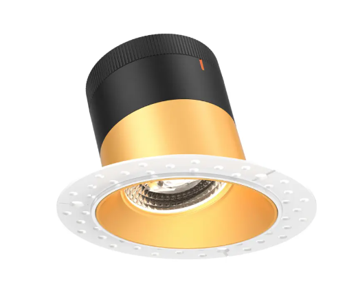 Dals Lighting RC06-CC-20-SLGD-TL Versa 6" LED Sloped Recessed Downlight, Selectable Wattage, Multi-Color Temperature, Lumens 3,000 lm, 20° Beam Angle, Voltage 120-347V, Gold Reflector / Trimless