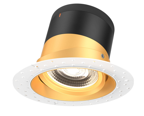 Dals Lighting RC06-CC-35-GMBGD-TL 6 Inch Modular Downlight, 5CCT, 35 degree Beam Angle, Gimbal Reflector, Gold Finish, Trimless