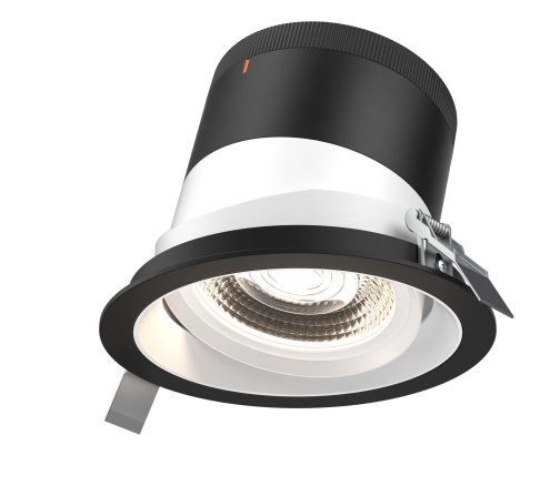 Dals Lighting RC06-CC-35-GMBWH-TBK 6 Inch Modular Downlight, 5CCT, 35 degree Beam Angle, Gimbal Reflector, White Finish, Black Trim