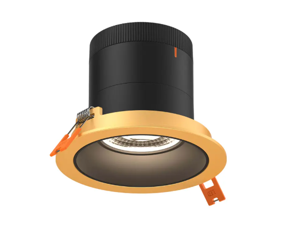 Dals Lighting RC06-CC-35-RGBK-TGD Versa 6" LED Recessed Downlight, Selectable Wattage, Multi-Color Temperature, Lumens 3000 lm, 35° Beam Angle, Voltage 120-347V, Black Reflector / Gold Trim