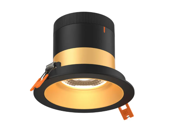 Dals Lighting RC06-CC-35-RGGD-TBK Versa 6" LED Recessed Downlight, Selectable Wattage, Multi-Color Temperature, Lumens 3000 lm, 35° Beam Angle, Voltage 120-347V, Gold Reflector / Black Trim