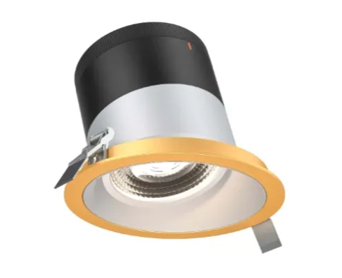 Dals Lighting RC06-CC-35-SLAZ-TGD Versa 6" Sloped LED Recessed Downlight, Selectable Wattage, Multi-Color Temperature, Lumens 3,000 lm, 35° Beam Angle, Voltage 120-347V, Alzak Reflector / Gold Trim