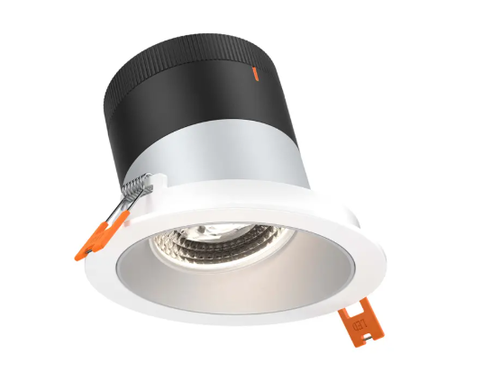 Dals Lighting RC06-CC-35-SLAZ-TWH Versa 6" Sloped LED Recessed Downlight, Selectable Wattage, Multi-Color Temperature, Lumens 3,000 lm, 35° Beam Angle, Voltage 120-347V, Alzak Reflector / White Trim