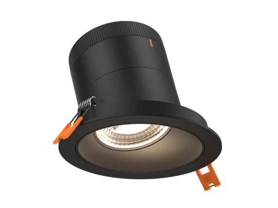 Dals Lighting RC06-CC-35-SLBK-TBK Versa 6" LED Sloped Recessed Downlight, Selectable Wattage, Multi-Color Temperature, Lumens 3,000 lm, 35° Beam Angle, Voltage 120-347V, Black Reflector / Black Trim