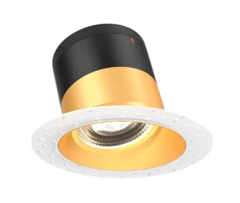 Dals Lighting RC06-CC-35-SLGD-TL Versa 6" LED Sloped Recessed Downlight, Selectable Wattage, Multi-Color Temperature, Lumens 3,000 lm, 35° Beam Angle, Voltage 120-347V, Gold Reflector / Trimless