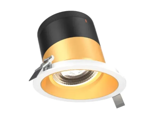 Dals Lighting RC06-CC-35-SLGD-TWH Versa 6" LED Sloped Recessed Downlight, Selectable Wattage, Multi-Color Temperature, Lumens 3,000 lm, 35° Beam Angle, Voltage 120-347V, Gold Reflector / White Trim