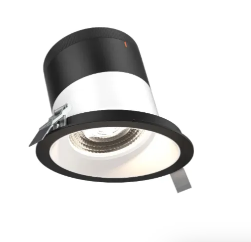 Dals Lighting RC06-CC-35-SLWH-TBK Versa 6" LED Sloped Recessed Downlight, Selectable Wattage, Multi-Color Temperature, Lumens 3,000 lm, 35° Beam Angle, Voltage 120-347V, White Reflector / Black Trim