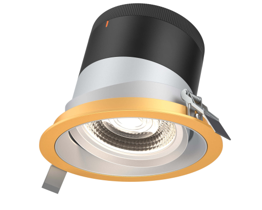 Dals Lighting RC06-CC-60-GMBAZ-TGD 6 Inch Modular Downlight, 5CCT, 60 degree Beam Angle, Gimbal Reflector, Alzak Finish, Gold Trim