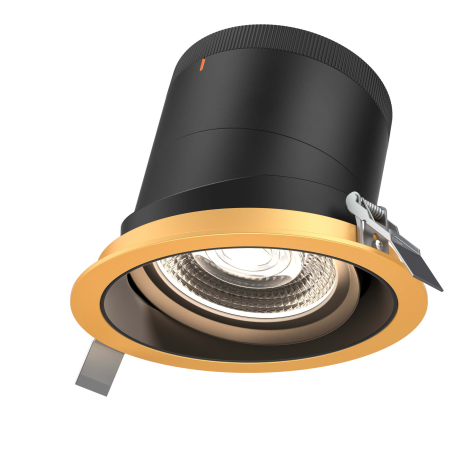 Dals Lighting RC06-CC-60-GMBBK-TGD 6 Inch Modular Downlight, 5CCT, 60 degree Beam Angle, Gimbal Reflector, Black Finish, Gold Trim