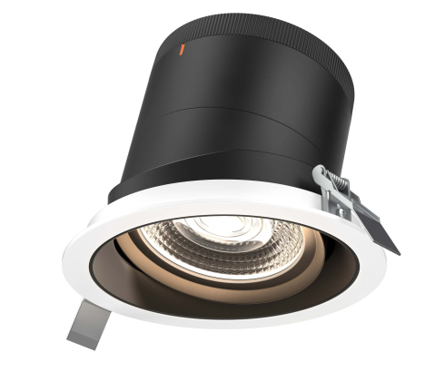 Dals Lighting RC06-CC-60-GMBBK-TWH 6 Inch Modular Downlight, 5CCT, 60 degree Beam Angle, Gimbal Reflector, Black Finish, White Trim