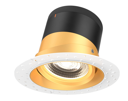Dals Lighting RC06-CC-60-GMBGD-TL 6 Inch Modular Downlight, 5CCT, 60 degree Beam Angle, Gimbal Reflector, Gold Finish, Trimless