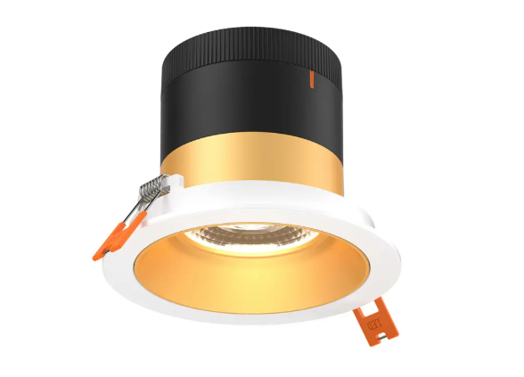 Dals Lighting RC06-CC-60-RGGD-TWH Versa 6" LED Recessed Downlight, Selectable Wattage, Multi-Color Temperature, Lumens 3,000 lm, 60° Beam Angle, Voltage 120-347V, Gold Reflector / White Trim
