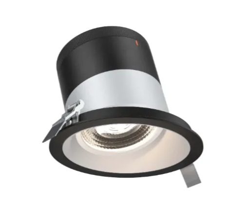 Dals Lighting RC06-CC-60-SLAZ-TBK Versa 6" LED Sloped Recessed Downlight, Selectable Wattage, Multi-Color Temperature, Lumens 3,000 lm, 60° Beam Angle, Voltage 120-347V, Alzak Reflector / Black Trim