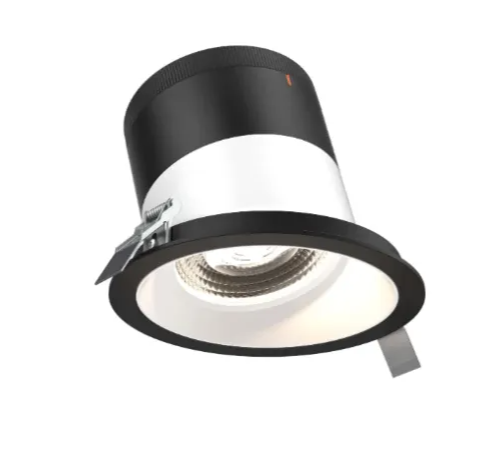 Dals Lighting RC06-CC-60-SLWH-TBK Versa 6" LED Sloped Recessed Downlight, Selectable Wattage, Multi-Color Temperature, Lumens 3,000 lm, 60° Beam Angle, Voltage 120-347V, White Reflector / Black Trim