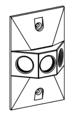 Orbit RE-3-W 3 Outlet Raised Rectangular Cover - 1/2” Hole Size, Device Mount, White Finish
