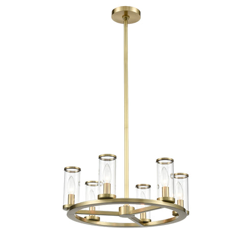 Alora Lighting CH309006NBCG Revolve 19-in Chandelier Ceiling light - Finish: Clear Glass/ Natural Brass