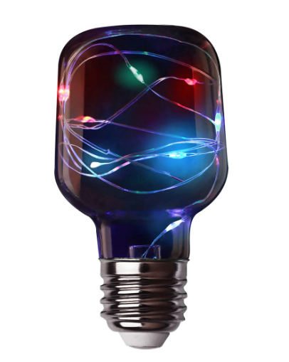 Feit Electric FY/NP/RGB/LED Medium Base (E26) Red Green and Blue Mini Cylinder LED Fairy Light, Wattage 1W, Voltage 120V 4 Pack