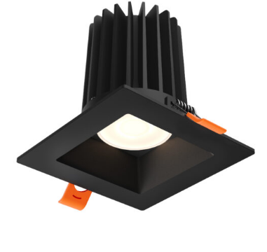 DALS Lighting RGR4SQHP-CC-UNV-BK 4 Inch high-powered square regressed downlight, CCT 2700/3000/3500/4000/5000K, Lumens 1650lm