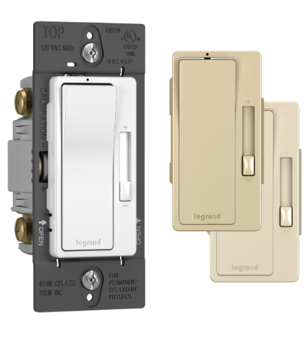 Wattstopper RHCL453PTC Radiant CFL/LED Dimmer, Single-Pole/3-Way, 120 VAC, Tri-Color