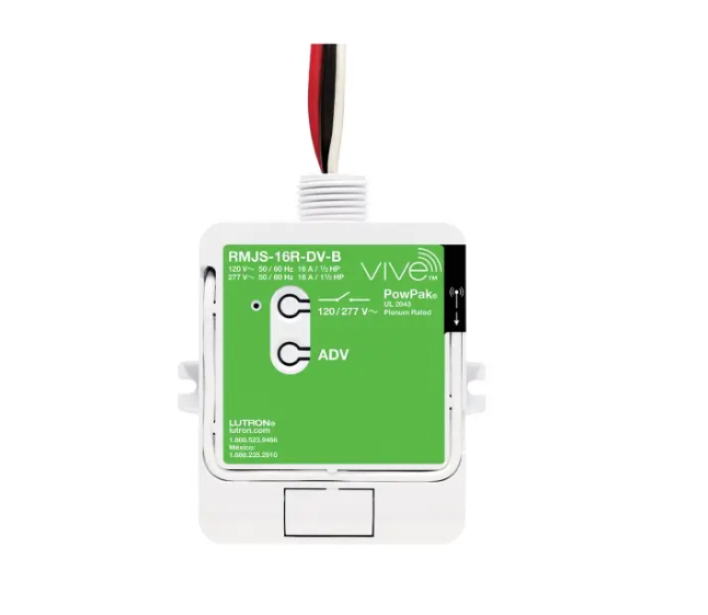 Lutron RMJS-16R-DV-B PowPak 16A Relay Module with Softswitch