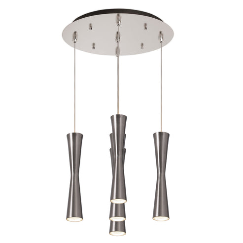Kuzco Lighting MP42502BN-05 Robson 2-in 5 Head Multi Pendant Ceiling Light - CCT: 3000K - Finish: Brushed Nickel