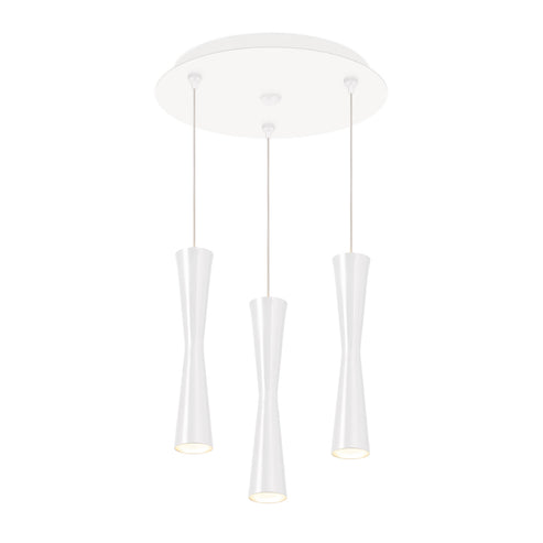 Kuzco Lighting MP42502WH-03 Robson 2-in 3 Head Multi Pendant Ceiling Light - CCT: 3000K - Finish: White