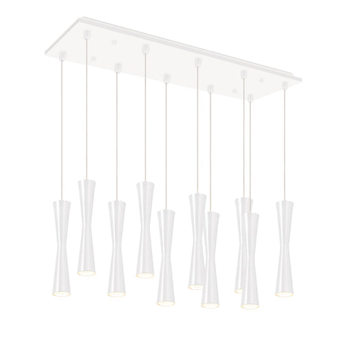 Kuzco Lighting MP42502WH-10 Robson 2-in 10 Head Multi Pendant Ceiling Light - CCT: 3000K - Finish: White