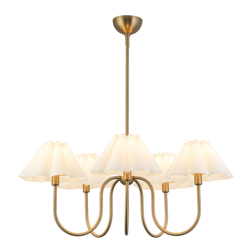 Alora Mood CH610530BGFW Rosemary 5 Light 31.13 inch Brushed Gold and Folded White Chandelier Ceiling Light