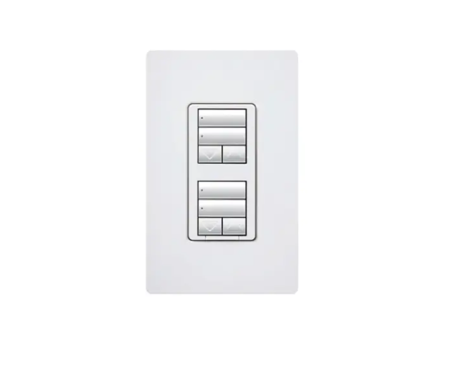 Lutron RRD-HN2RLD-GR RadioRA 2 seeTouch Wall-Mount CL Hybrid Keypad - Dual-Group w/Dual Raise-Lower - Gray