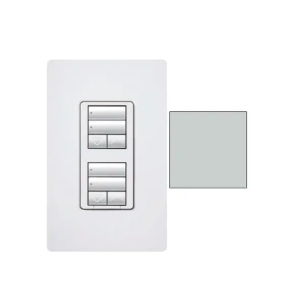 Lutron RRD-HN2RLD-PD RadioRA 2 seeTouch Wall-Mount CL Hybrid Keypad - Dual-Group w/Dual Raise-Lower - Palladium Finish